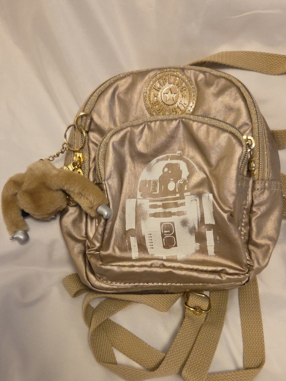 Kipling Metallic Gold R2-D2 Mini Backpack